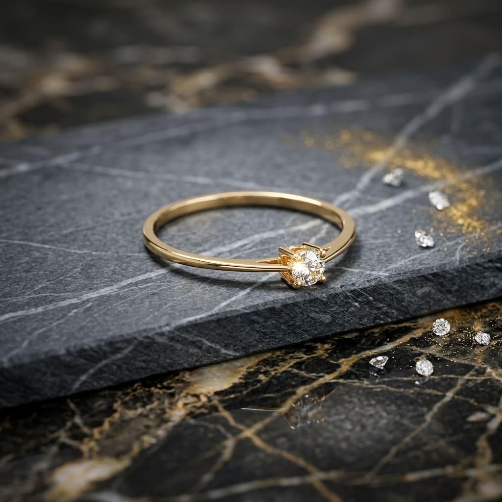 The Promise Solitaire - 18k Gold / Certified