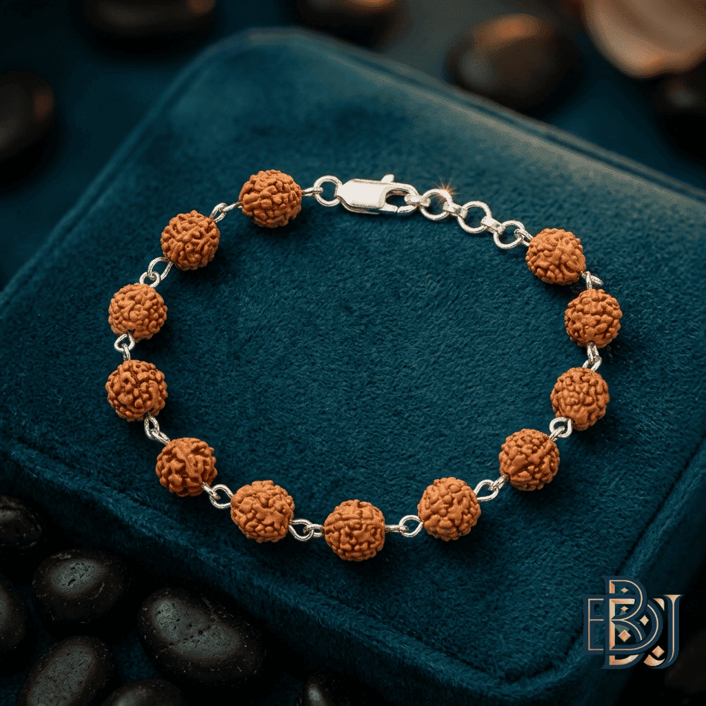 Shiva Silver Chain Rudraksha Rakhi